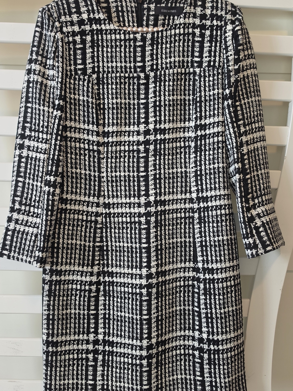Black & White Tweed Sheath Dress